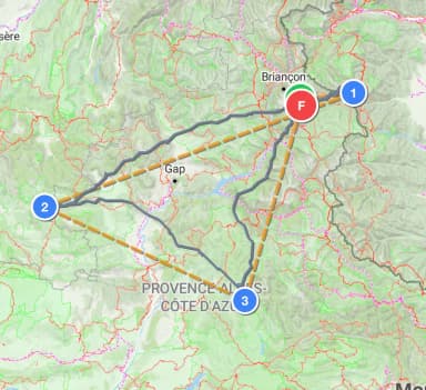 Exemple de navigation 3 points tournants